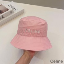 Celine Vyšívací Kbelík Klobouk V Bavlně S Triomphe Růžovou