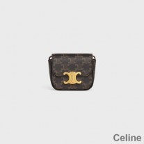 Celine Mini Crossbody kabelka v Triomphe Plátno černá/hnědá