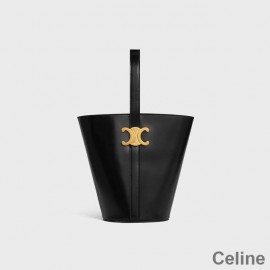 Celine Bucket Taška z lesklé teletiny černé
