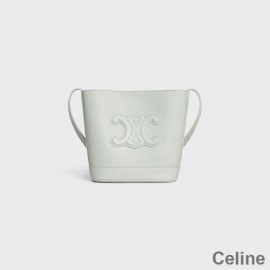 Celine Mini Bucket Taška z hladké teletiny s Cuir Triomphe Zelená