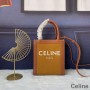 Celine Mini vertikální taška Cabas na plátně s potiskem Celine oranžově/hnědá