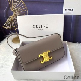 Sac Bandoulière Celine En Cuir De Veau Brillant Taupe