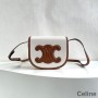 Sac Celine Folco En Textile Avec Cuir Triomphe Blanc/Marron