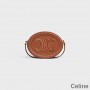 Celine Mini Sac Ovale En Cuir De Veau Lisse Avec Cuir Triomphe Marron