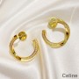 Boucles d'oreilles Celine Torsion en métal et diamants or