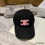 Casquette De Baseball Celine Triomphe En Coton Noir/Rose