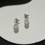 Boucles D'oreilles Céline Triomphe En Laiton Avec Perles Argent