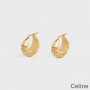 Grandes Boucles D'oreilles Celine Triomphe En Laiton Finition Dorée Doré