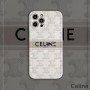 Coque pour iPhone Celine Triomphe en silicone monogramme avec imprimé signature blanc