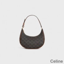 Celine Ava Tasche Aus Triomphe Leinwand Schwarz/Braun