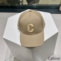 Baseballkappe mit Celine-Initiale aus Leinwand in Khaki