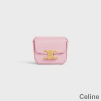 Celine Mini Crossbody Tasche aus glänzendem Kalbsleder Rosa