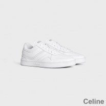 Celine Trainer Low Schnürsneaker Unisex Kalbsleder und laminiertes Kalbsleder Weiß