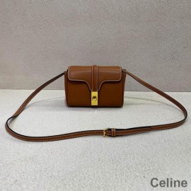 Celine Mini Soft 16 Tasche Aus Glattem Kalbsleder Braun