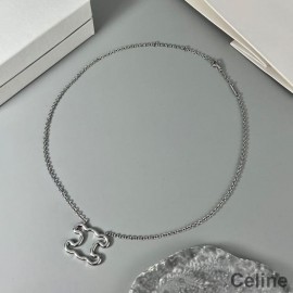 Celine Triomphe Frame Große Halskette Aus Messing Silber