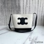 Celine Kleine Beuteltasche Aus Textil Mit Cuir Triomphe Weiß/Schwarz