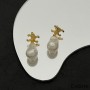 Celine Triomphe Ohrringe aus Messing mit Perlen Gold