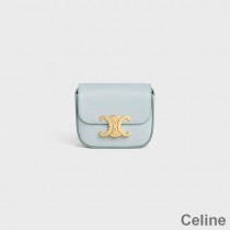 Celine Mini Crossbody-väska i skinande kalvskinn himmelsblå