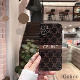 Celine Triomphe iPhonefodral i monogramsilikon med signaturtryck svart