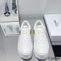 Celine Block Sneakers Dam Kalvskinn Med Wedge Yttersula Vit/Guld