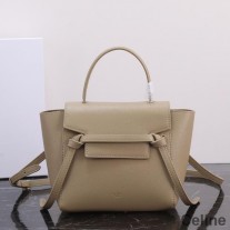 Marsupio Celine Nano in pelle di vitello granulata color kaki