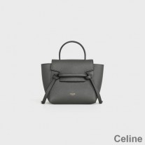 Marsupio Celine Pico in pelle di vitello granulata grigia