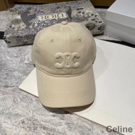 Berretto da baseball Celine Triomphe in cotone beige