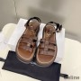 Celine Clea Triomphe Gladiator Chunky Sandali Donna Pelle di vitello con cinturino alla caviglia Caffè