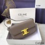 Borsa A Tracolla Celine In Pelle Di Vitello Lucida Tortora