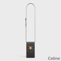 Bolsa para celular Celine em lona Triomphe preta