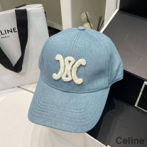 Boné de beisebol Celine Triomphe em lona azul