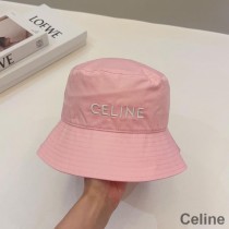 Chapéu balde bordado Celine em algodão com rosa Triunfo