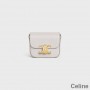 Celine Mini Bolsa Crossbody Em Couro De Bezerro Brilhante Branco