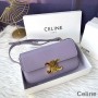 Bolsa de ombro Celine em couro de bezerro brilhante roxo