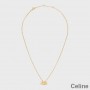 Colar Celine Triomphe Trio em latão com acabamento dourado dourado