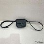 Celine Mini Crossbody-taske i skinnende kalveskind, sort