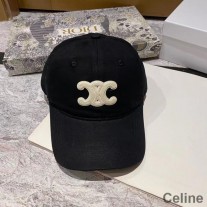 Caipín Baseball Celine Triomphe I Cadás Dubh/Bán