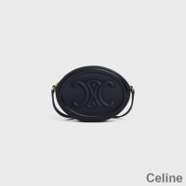 Mála Oval Mini Celine I Craiceann Laonna Go réidh Le Cuir Triomphe Dubh