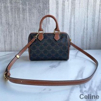 Mála Beaga Celine Boston I Canbhás Triomphe Dubh