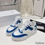 Traenálaí Celine CT-07 Sneakers Lása Suas Íseal Craiceann laonna Unisex Bán/Gorm