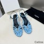 Sandals Celine Triomphe Craiceann Laonna Mná Le Strap rúitín Sky Gorm