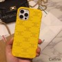 Cás iPhone Celine Triomphe I Leathar Le Síniú Priontáil Buí