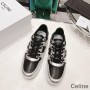 Celine Ct-04 Niske tenisice na vezanje, uniseks, teleća koža crna/srebrna
