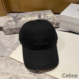 セリーヌ トリオンフ ベースボールキャップ コットン ブラック