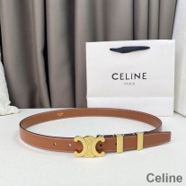 Opasok Celine Stredná Triomphe z hladkej teľacej kože s kovovou slučkou hnedej