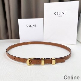 Malý opasok Celine z hladkej teľacej kože hnedej