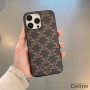 Puzdro na iPhone Celine Triomphe v silikónovej čiernej farbe
