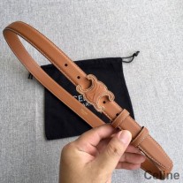 부드러운 송아지 가죽 브라운 소재의 셀린느 미디엄 Cuir Triomphe 벨트