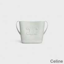 Cuir Triomphe 녹색 장식의 부드러운 송아지 가죽 셀린느 미니 버킷 백