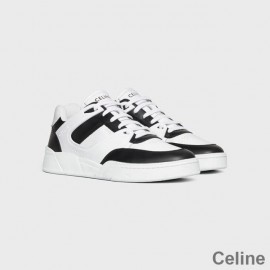 Celine CT-07 Trainer Niskie sznurowane trampki unisex ze skóry cielęcej, biało-czarnej